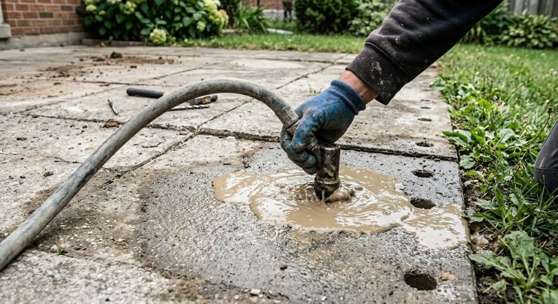 Concrete Patio Raising in West Des Moines, IA
