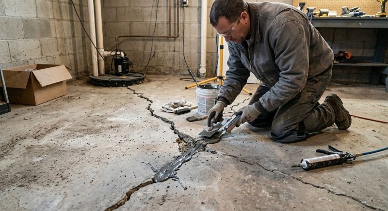 Cracked Basement Floor Repair in Columbus, OH